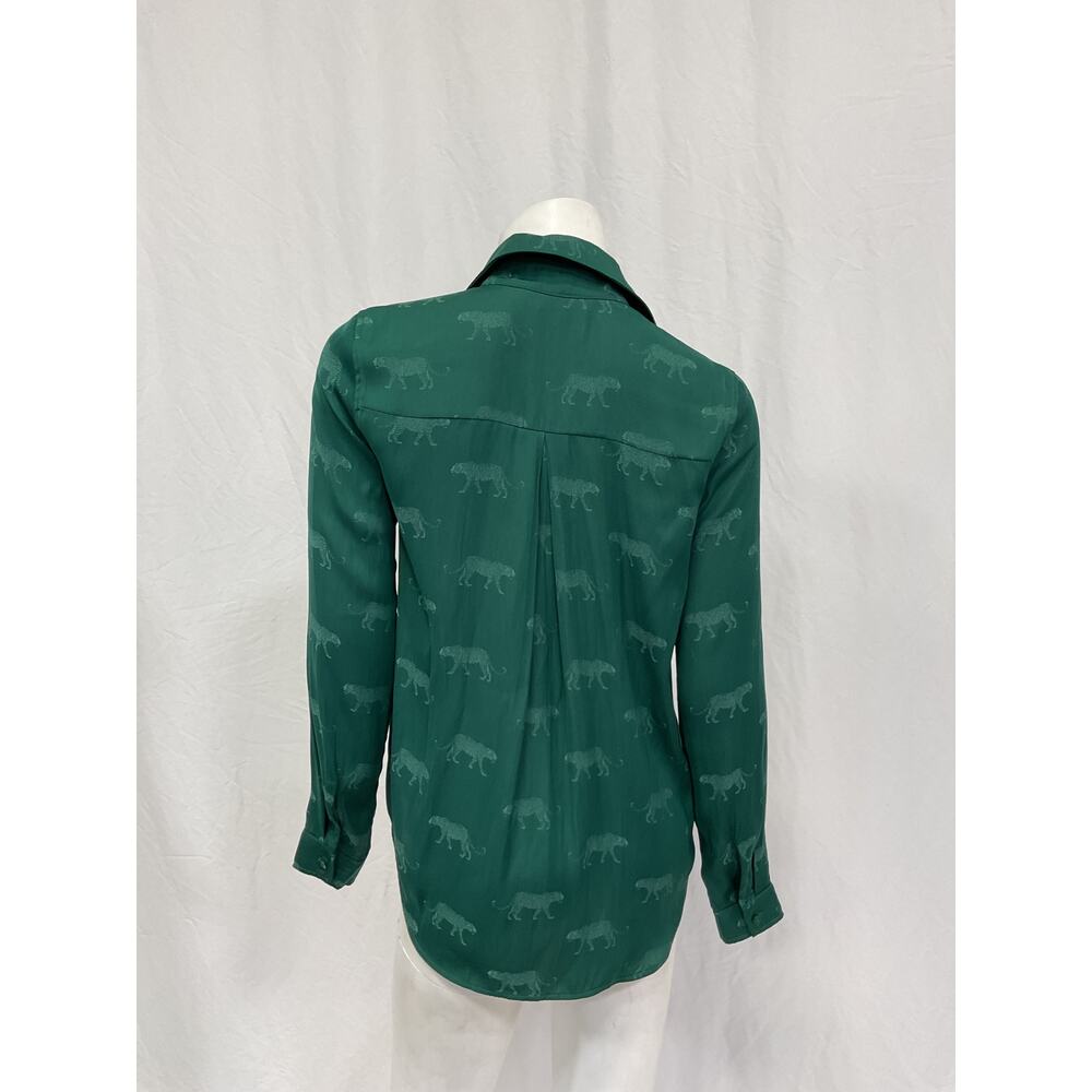 L'Agence 'Holly' Green Polyester Blouse Size XS - Picture 3 of 5